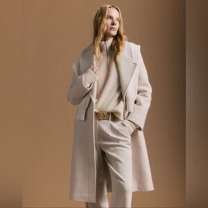 100% Merino Wool Shawl Collar Long Coat